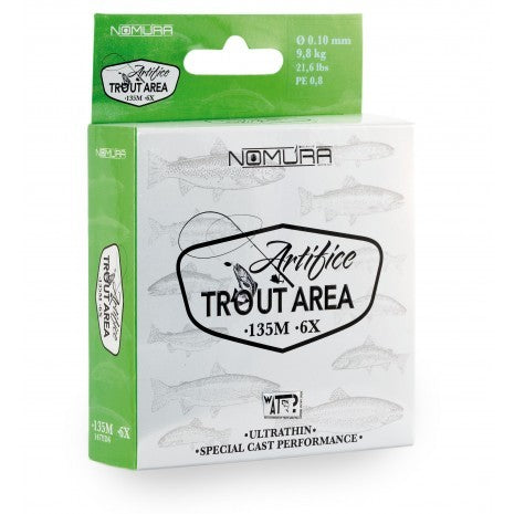 Braided line NOMURA Artifice TROUT AREA X6 - 135 m /light green/