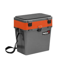 Двусекционен сандък за зимен риболов Helios - 19L (сив с оранжево)