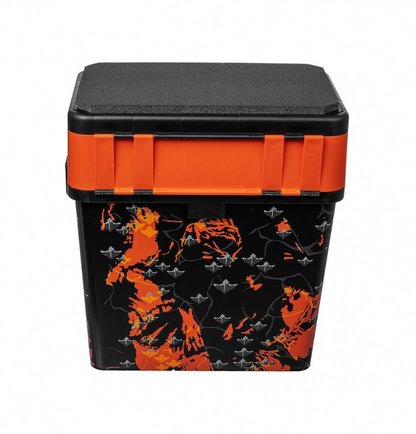 Двусекционен сандък за зимен риболов Helios SHARK - 19L (оранжев)