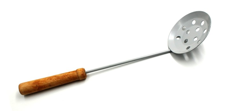 Spoon for ice - metal with wooden handle TONAR ROUND