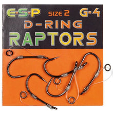 Куки за Carp Fishing ESP RAPTORS D-RING G-4 HOOK - No5 / 5бр