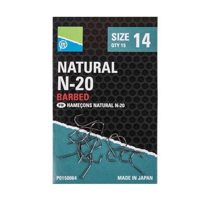 Cârlige cu spin PRESTON NATURAL N-20 HOOKS