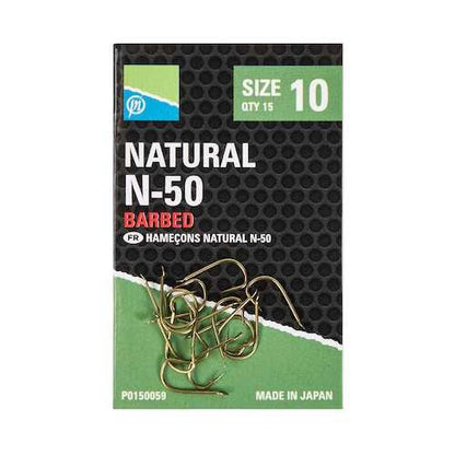 Cârlige cu spin - PRESTON NATURAL N-50 HOOKS