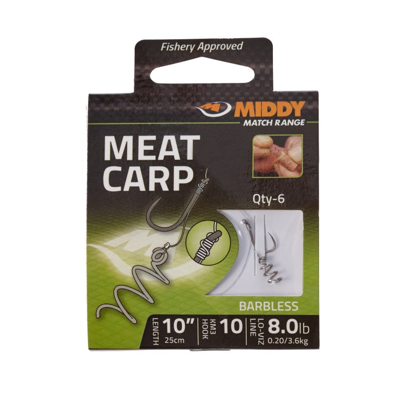 Cârlige legate MIDDY Meat Carp Hooks - 6 buc. in pachet