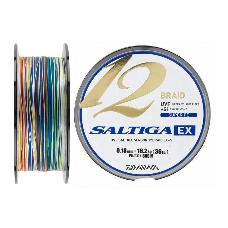 Braided line Daiwa SALTIGA 12 BRAID UVF+SI - Multicolour (multicolour) - 600m