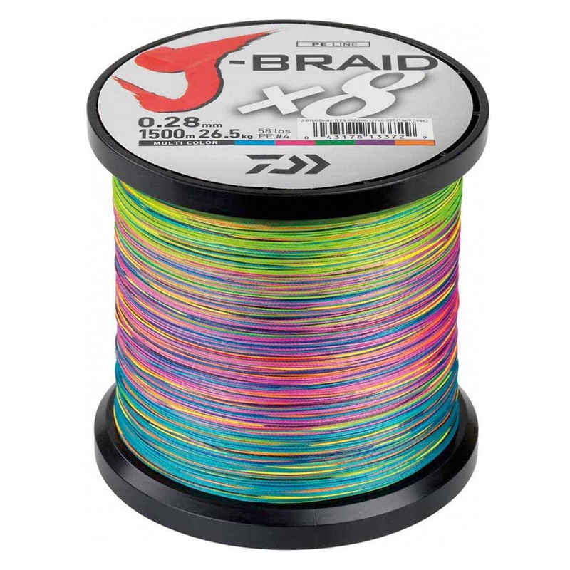 Fir textil Daiwa J-BRAID X8 MULTICOLOUR (multicolor) - 1500m