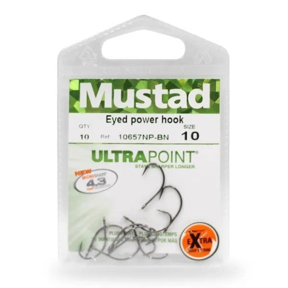 Cârlige Mustad Eyed Power Hooks - 10 buc. in pachet