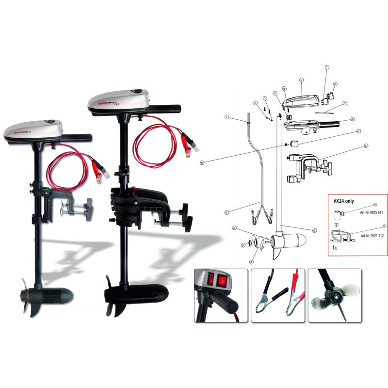 Електрически двигател RHINO VX24 COBOLD Outboard Motor 30cm