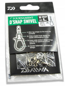 Вирбели с карабинка DAIWA TOURNAMENT D-SNAP SWIVEL W - 7 бр в опаковка