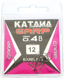Куки Maver KATANA CARP SERIE 0.4B Barbless - 15 бр в опаковка