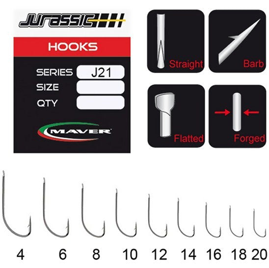 Куки MAVER Jurassic Series J21 - 15 бр в пакет
