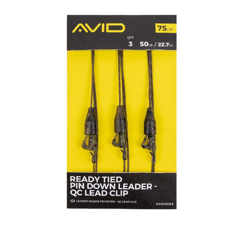 AVID READY TIED PIN DOWN LEADER - QC LEAD CLIP Ready Carp Rig