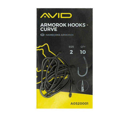 Pescuit la crap cârlige AVID ARMOROK HOOKS CURVE - 10 buc. in pachet