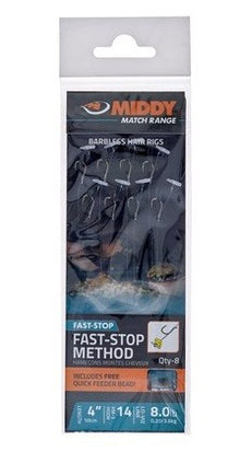 Вързани куки с бърз стопер MIDDY Fast-Stop Method Hair Rigs No 14 - 8 бр в пакет