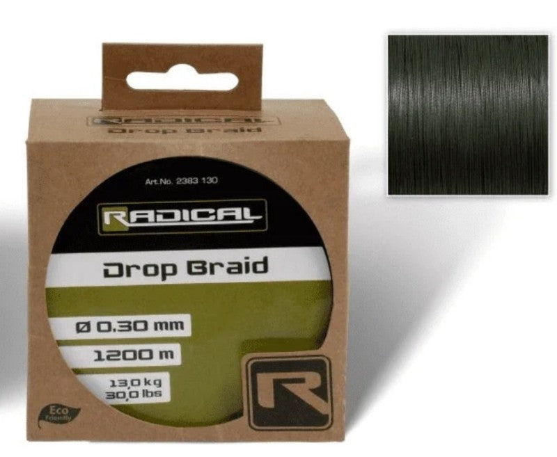 Νήμα braided RADICAL Z-CARP 8X DROP BRAID GREEN 1200m - 0.25mm