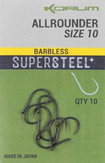 Крючки без бородки KORUM ALL ROUNDER HOOKS BARBLESS