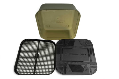 Cutie pentru momeală cu sita KORUM MAGGOT TUB AND RIDDLE - 2PT/1.2L