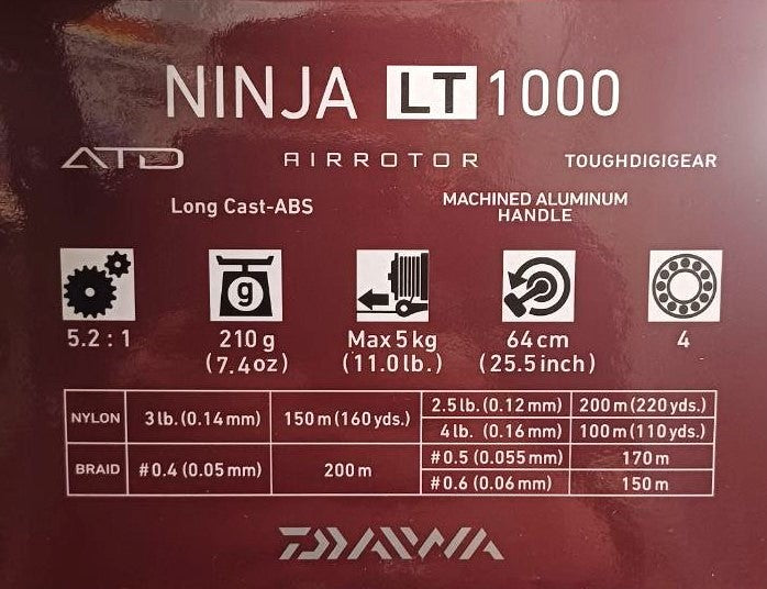 Катушка с передним фрикционом DAIWA '18 NINJA LT