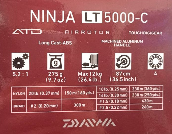 Катушка с передним фрикционом DAIWA '18 NINJA LT