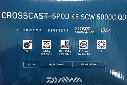 Mulinetă spod pentru crap DAIWA '20 CROSSCAST SPOD 45 SCW QD 5000C