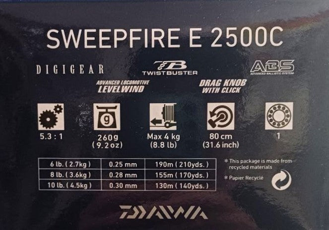 Катушка с передним фрикционом DAIWA SWEEPFIRE EC
