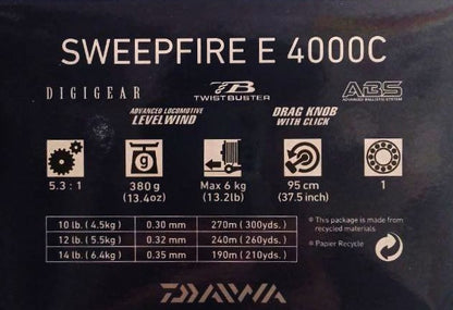 Катушка с передним фрикционом DAIWA SWEEPFIRE EC