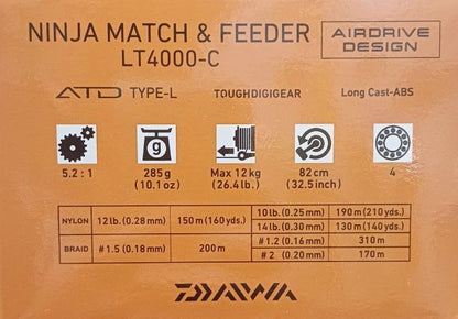 Μηχανισμός με μπροστινά φρένα DAIWA 23 NINJA MATCH & FEEDER