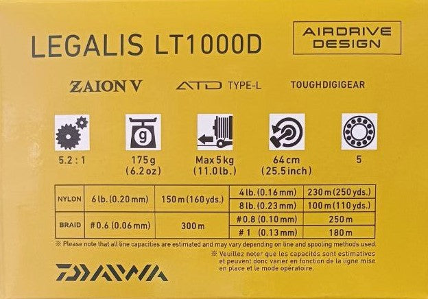 Front drag reel DAIWA LEGALIS LT '23