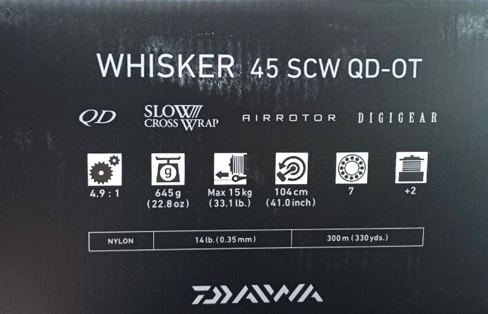 Carp reel - DAIWA 22 WHISKER 45 SCW QD OT