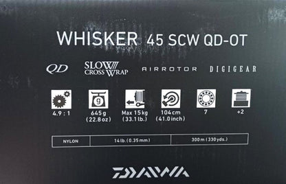 Carp reel - DAIWA 22 WHISKER 45 SCW QD OT