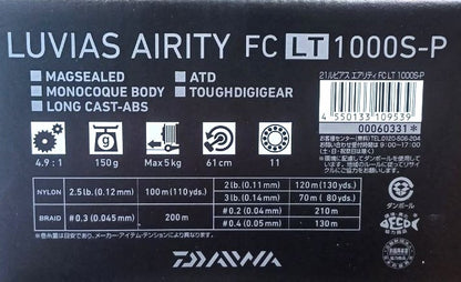 Топ модел макара DAIWA 21 LUVIAS AIRITY LT MQ