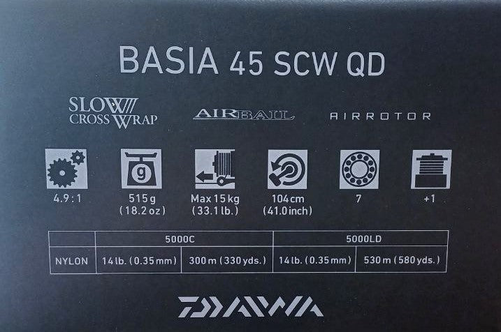 Carp reel Daiwa 19 BASIA 45 SCW QD
