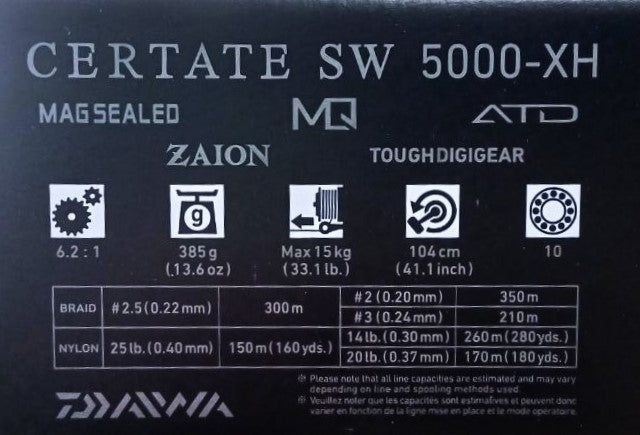 Mulinetă pentru marin pescuit - 21 DAIWA CERTATE SW 5000/6000-XH
