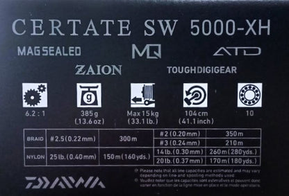 Mulinetă pentru marin pescuit - 21 DAIWA CERTATE SW 5000/6000-XH