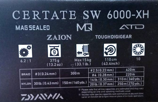 Mulinetă pentru marin pescuit - 21 DAIWA CERTATE SW 5000/6000-XH