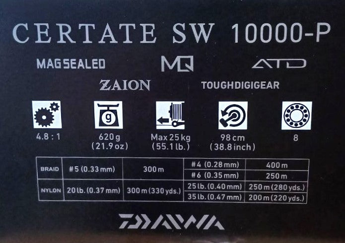 Reel for sea fishing - 21 DAIWA CERTATE SW (G) 10000 P