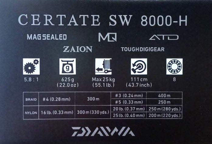 Mulinetă pentru marin pescuit - 21 DAIWA CERTATE SW 8000-H