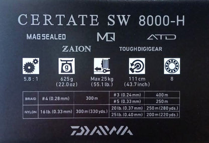 Mulinetă pentru marin pescuit - 21 DAIWA CERTATE SW 8000-H