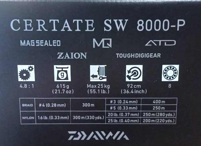 Mulinetă pentru marin pescuit - 21 DAIWA CERTATE SW 8000-P
