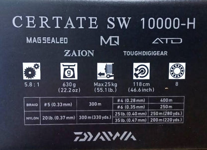 Reel for sea fishing - 21 DAIWA CERTATE SW (G) 10000 H