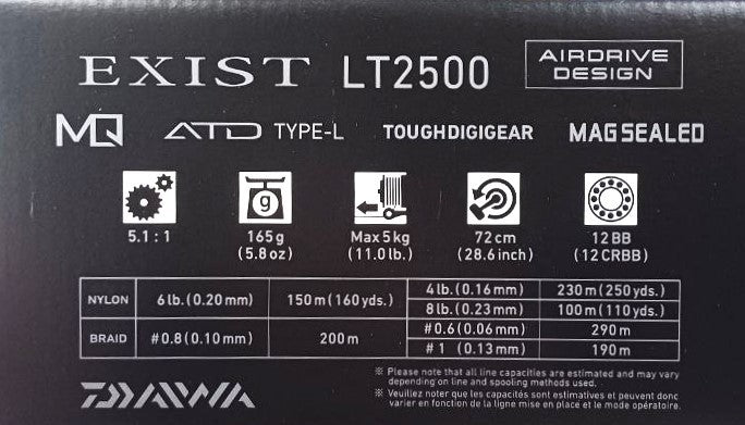 Top model mulinetă 22 DAIWA EXIST (G) LT MQ