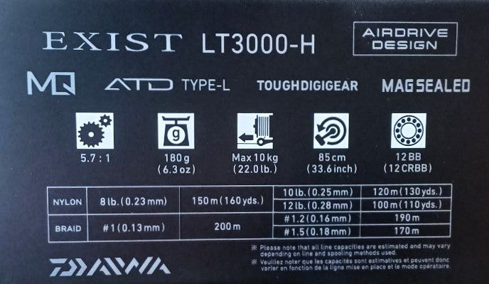 Top model mulinetă 22 DAIWA EXIST (G) LT MQ