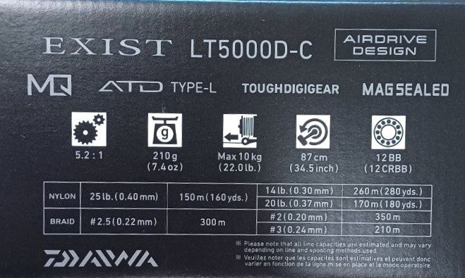 Top model mulinetă 22 DAIWA EXIST (G) LT MQ