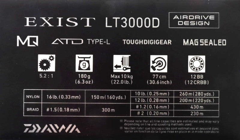 Top model mulinetă 22 DAIWA EXIST (G) LT MQ