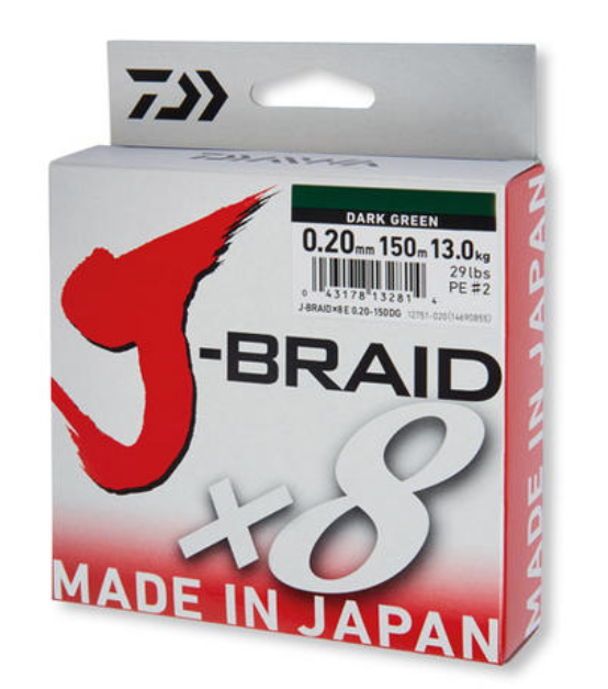 Textil Fir Daiwa J-BRAID X8 Dark Green (inchis verde) - 300m