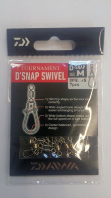 Вирбели с карабинка Daiwa TOURNAMENT D-SNAP SWIVEL D - 7 бр в опаковка
