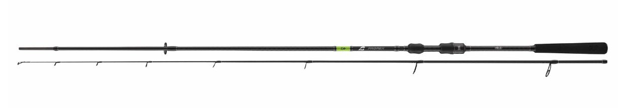Спининг въдица DAIWA 23 PROREX X Drop Shot SPIN - 2.40m / 5-21gr с черен карбонов дизайн и иновационни водачи.