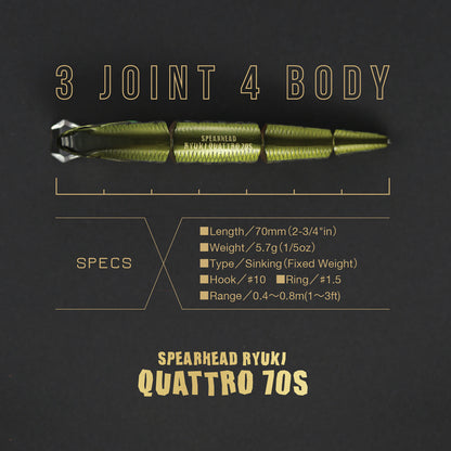 Vobler Duo SPEARHEAD RYUKI QUATTRO 70S - 7.0cm/5.7gr - Sinking