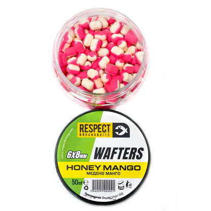 Балансини дъмбели Respect Wafters - различни аромати, 6x8mm аромата Медено Манго, атрактивни цветове за риболов.