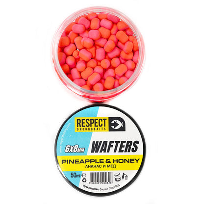 Балансирaни дъмбели Respect Wafters - различни аромати, 6x8mm, аромат ананас и мед, ярки цветове за риболов.